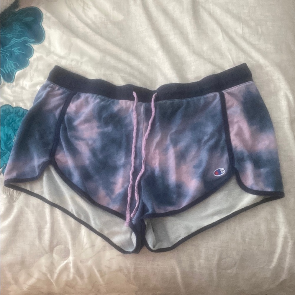 Champion Blue and Pink Tie-Dye Shorts